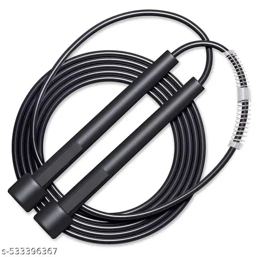 Lycan Professional Adjustable Skipping Rope Jumping Rope With Comfortable Handles Freestyle Skipping Rope (Black)