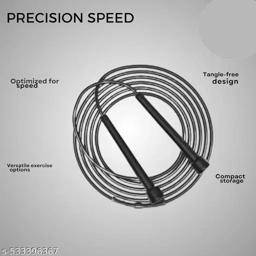 Lycan Professional Adjustable Skipping Rope Jumping Rope With Comfortable Handles Freestyle Skipping Rope (Black)
