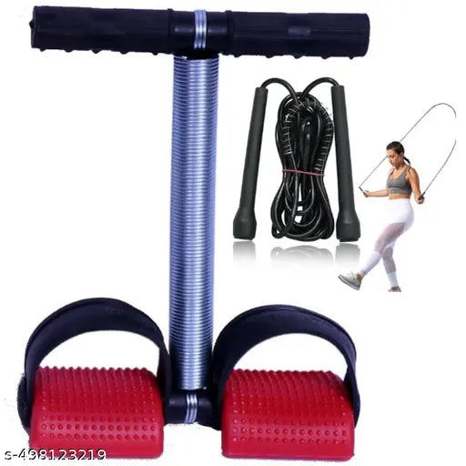 Single Spring Tummy Trimmer Combo with V Shape Hand Grip & Skipping Abdominal Gym Accessories Fat Buster Exerciser Abs Workout Equipment for Men & Women ₹241